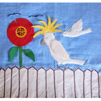 An applique pattern for a cockatoo